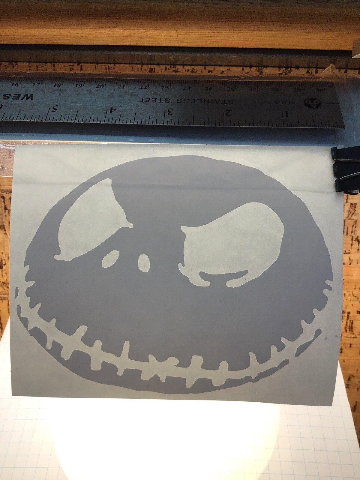 Jack Skellington Head BIG – WHITE – Vinyl Sticker Decal – MM4.3.907