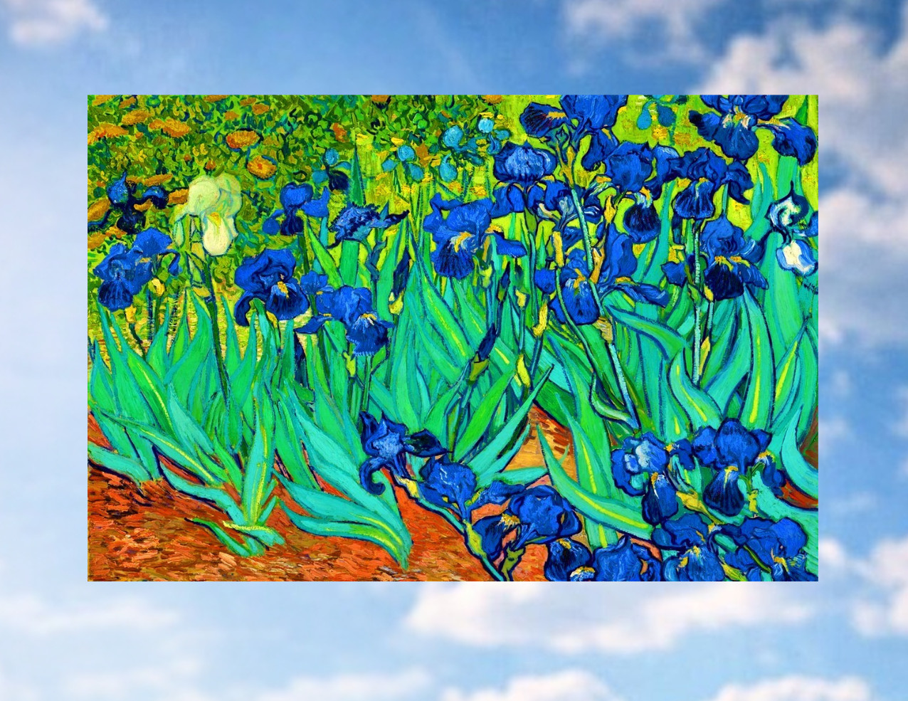 Van Gogh Irises WINDOW CLING Size 10.6" Repositionable Vinyl