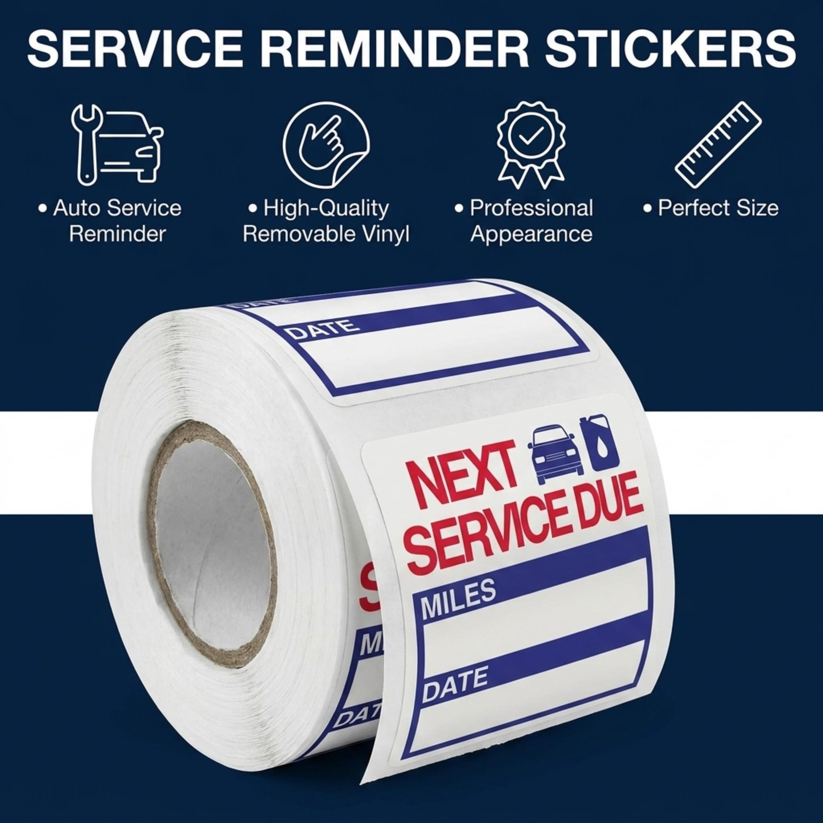 300 Pcs Oil Change Stickers – 2” x 2” Removable Vinyl Labels for Windshield, …