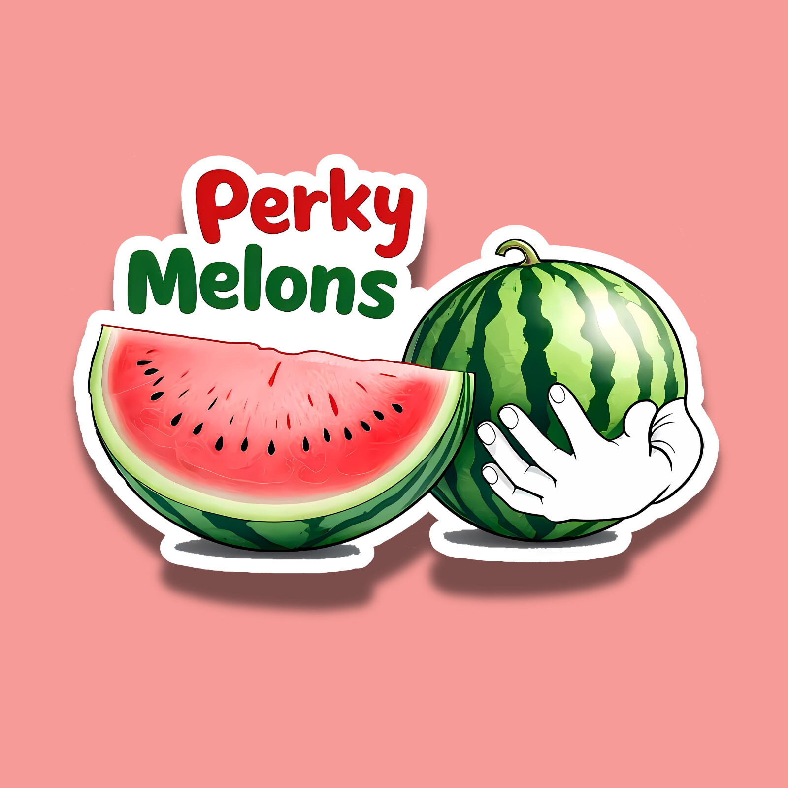 Perky Melons Watermelon Funny Sarcastic 3" Vinyl Sticker