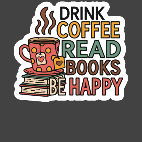 Coffee Sticker Vinyl Decal Drink Coffee Read Books Be Happy Book Lover Gift