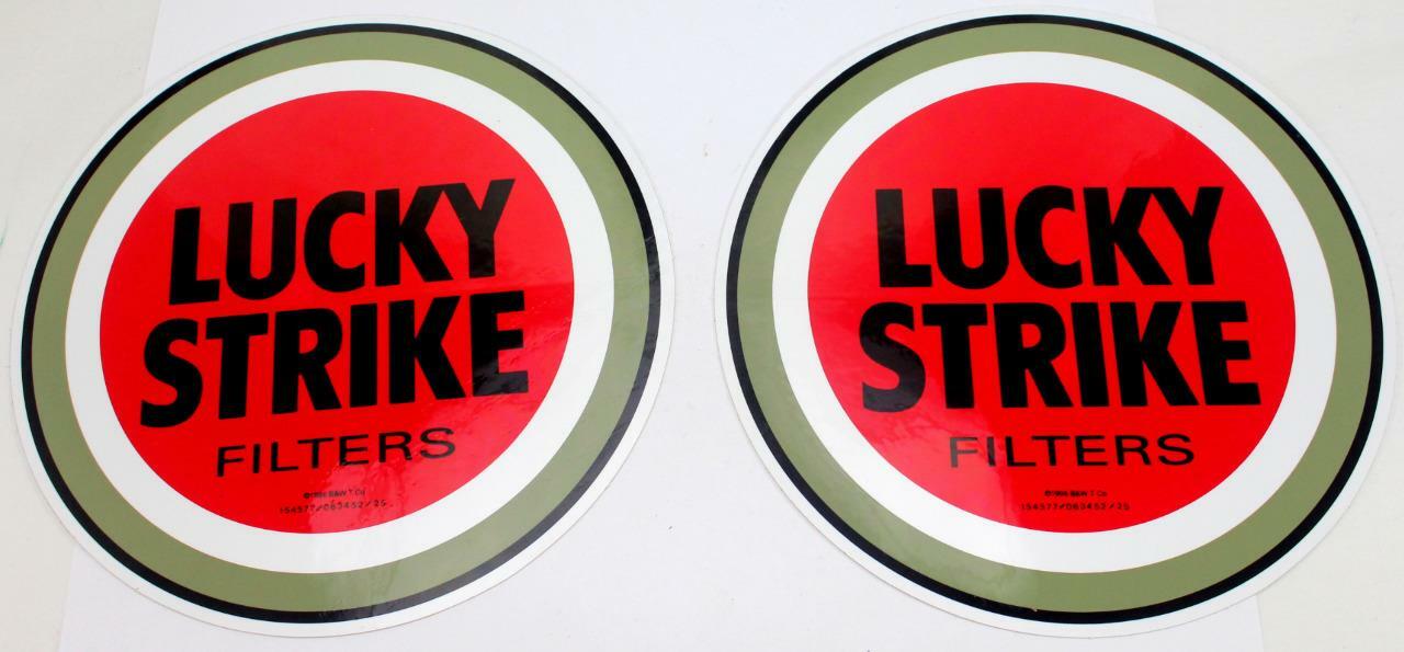 Lot of 2 – 1999 Lucky Strike Store Window Stickers ~ Double Sided ~ 6"