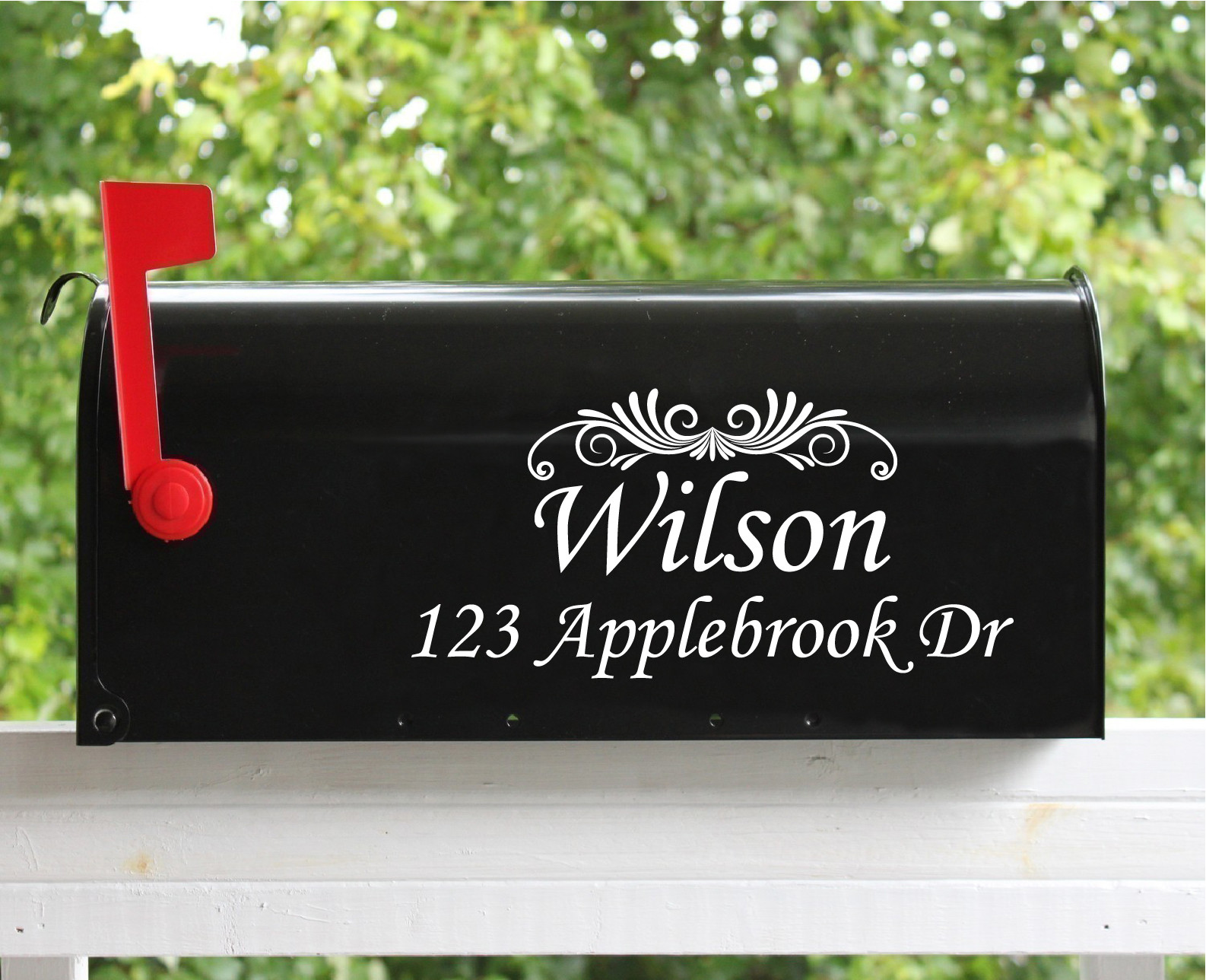 Set of 2 – 5" x 11" Custom Mailbox Decals Stickers Name Number and Street Name