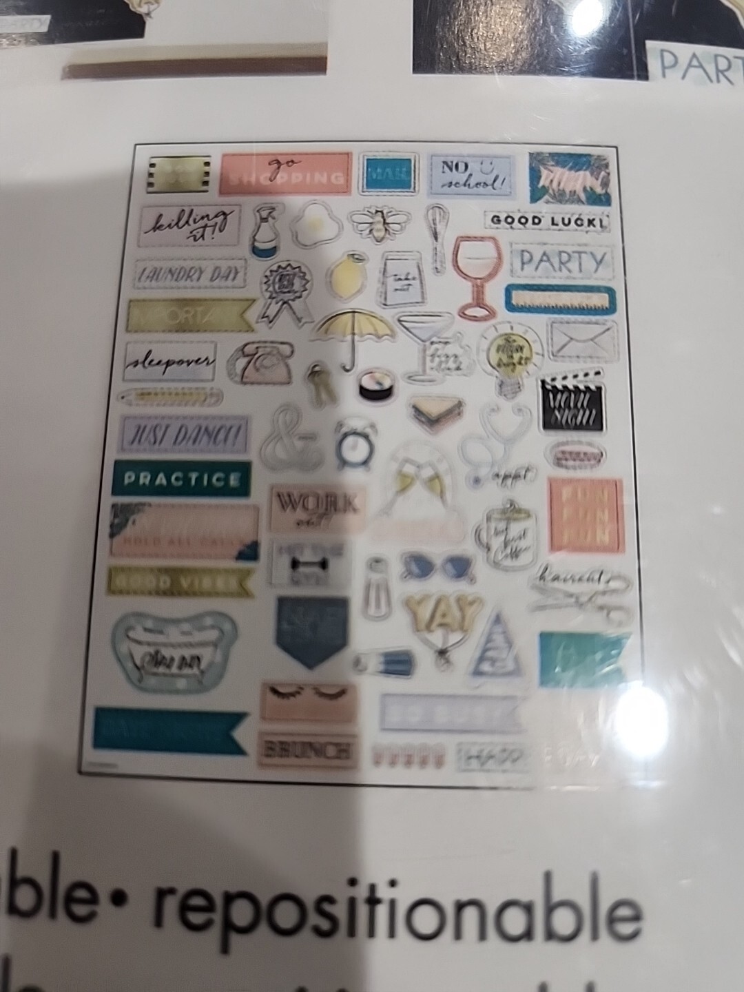 New! Wallies Wall Planner Sticker Set 63 Pieces W12486 Motivational Removable