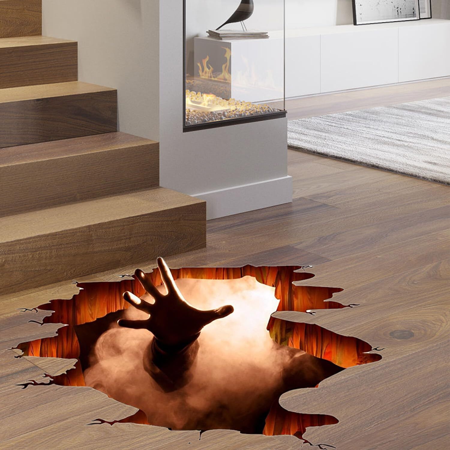 3D Halloween Wall Decals Scary Floor Stickers for Bedroom Living Room Pub