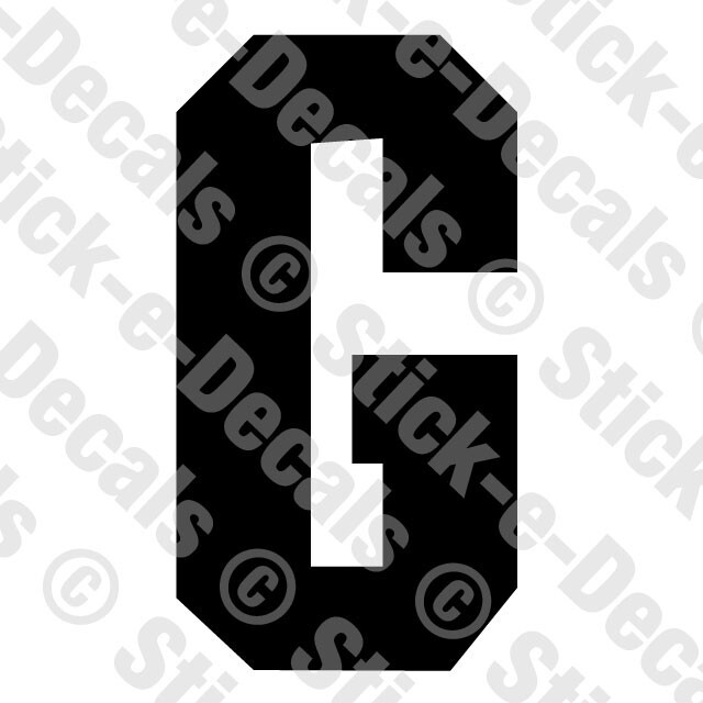 JERSEY LETTER G Vinyl Die Cut Decal Sticker Sport Athlete Alphabet Text – RSD