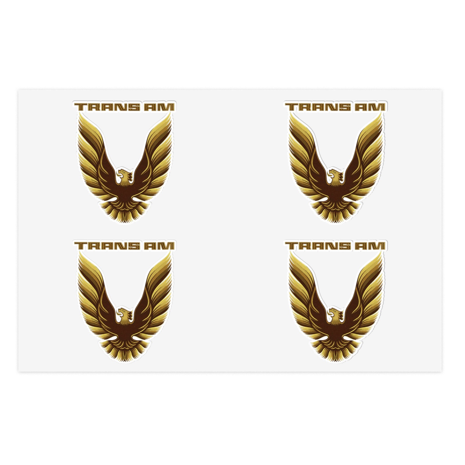 4 STICKER SHEET, 1979 1980 1981 Trans Am Phoenix Emblem GOLD Firebird Trans Am