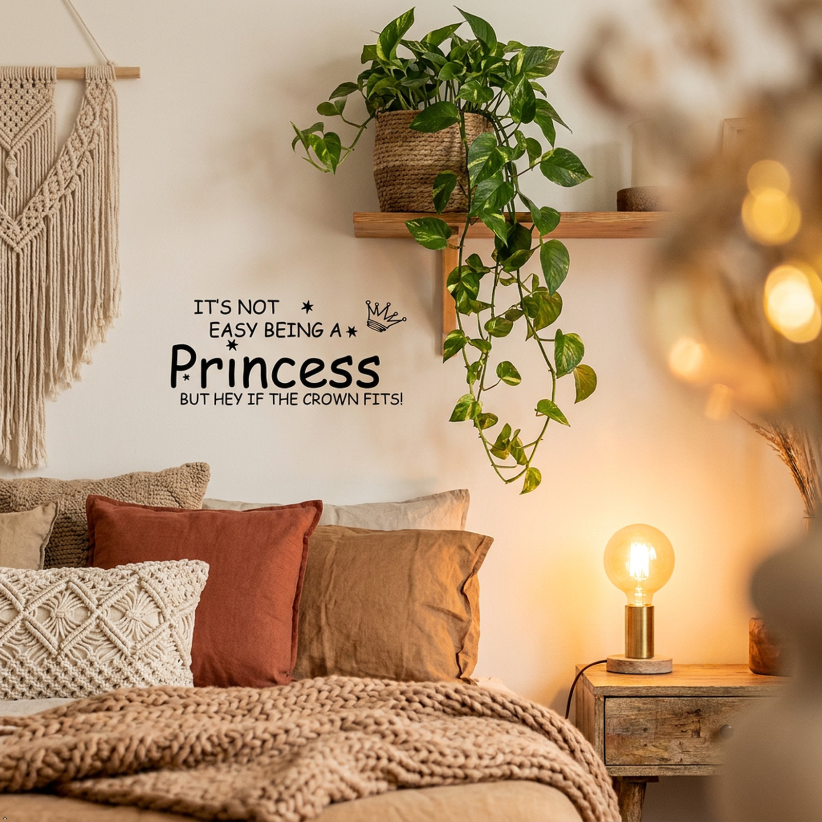 NOT Easy Being A Princess Girl Wall Quote Sticker Graphic Vinyl Home Kid décor