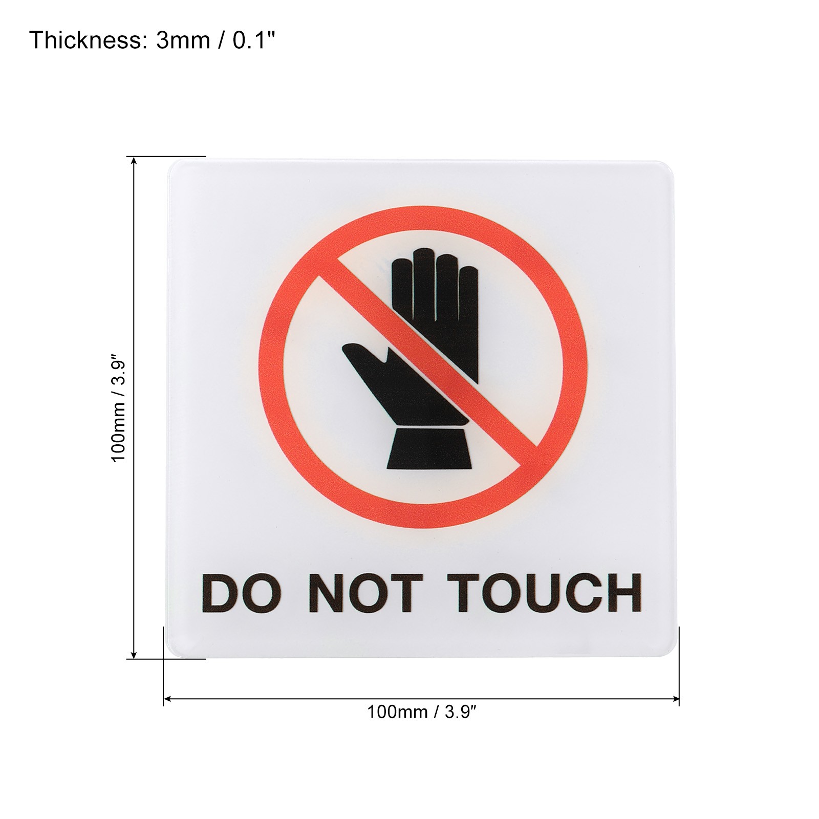 Do Not Touch Sign, Acrylic Adhesive Interior Exterior Wall Mount