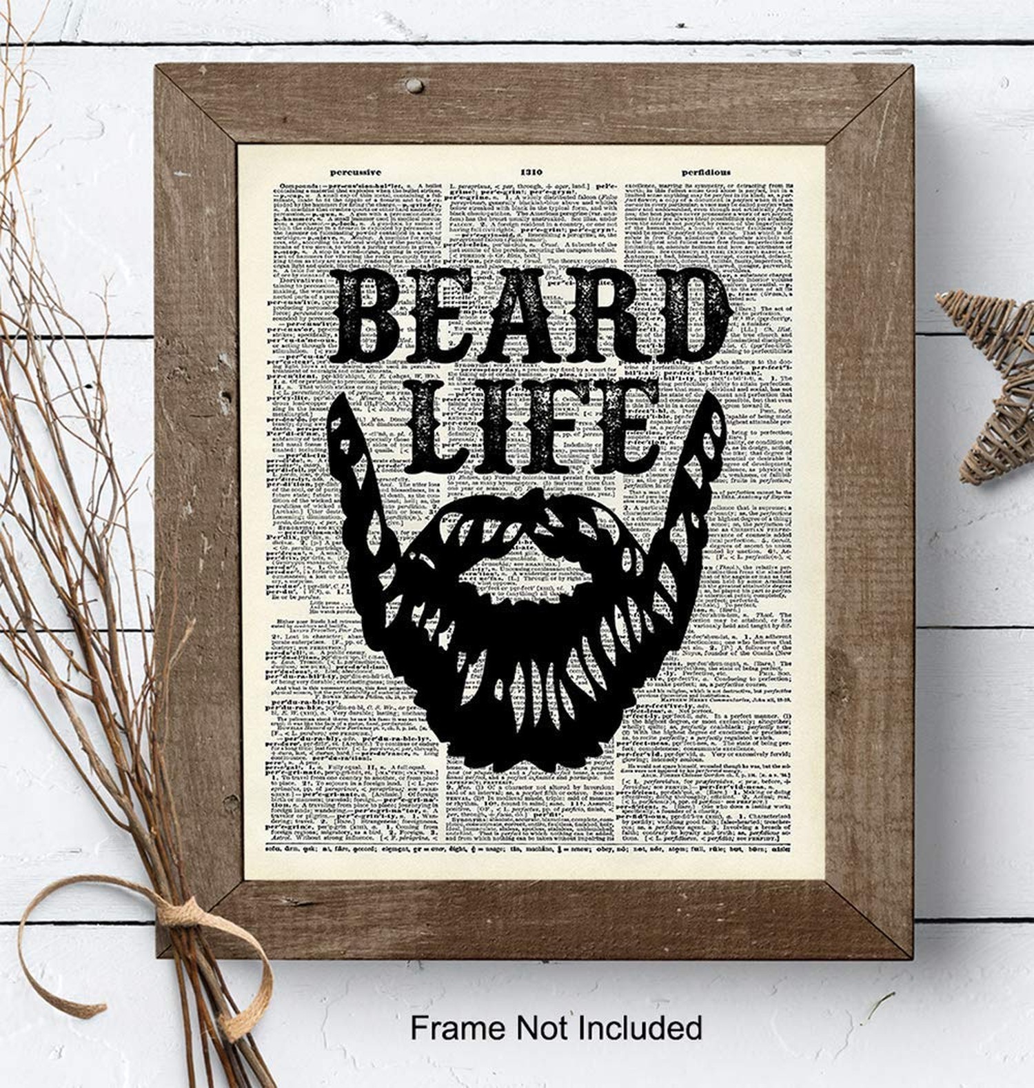 Beard Life Typography Bathroom Wall Art 8×10 Poster Print – Unique Home Decor…