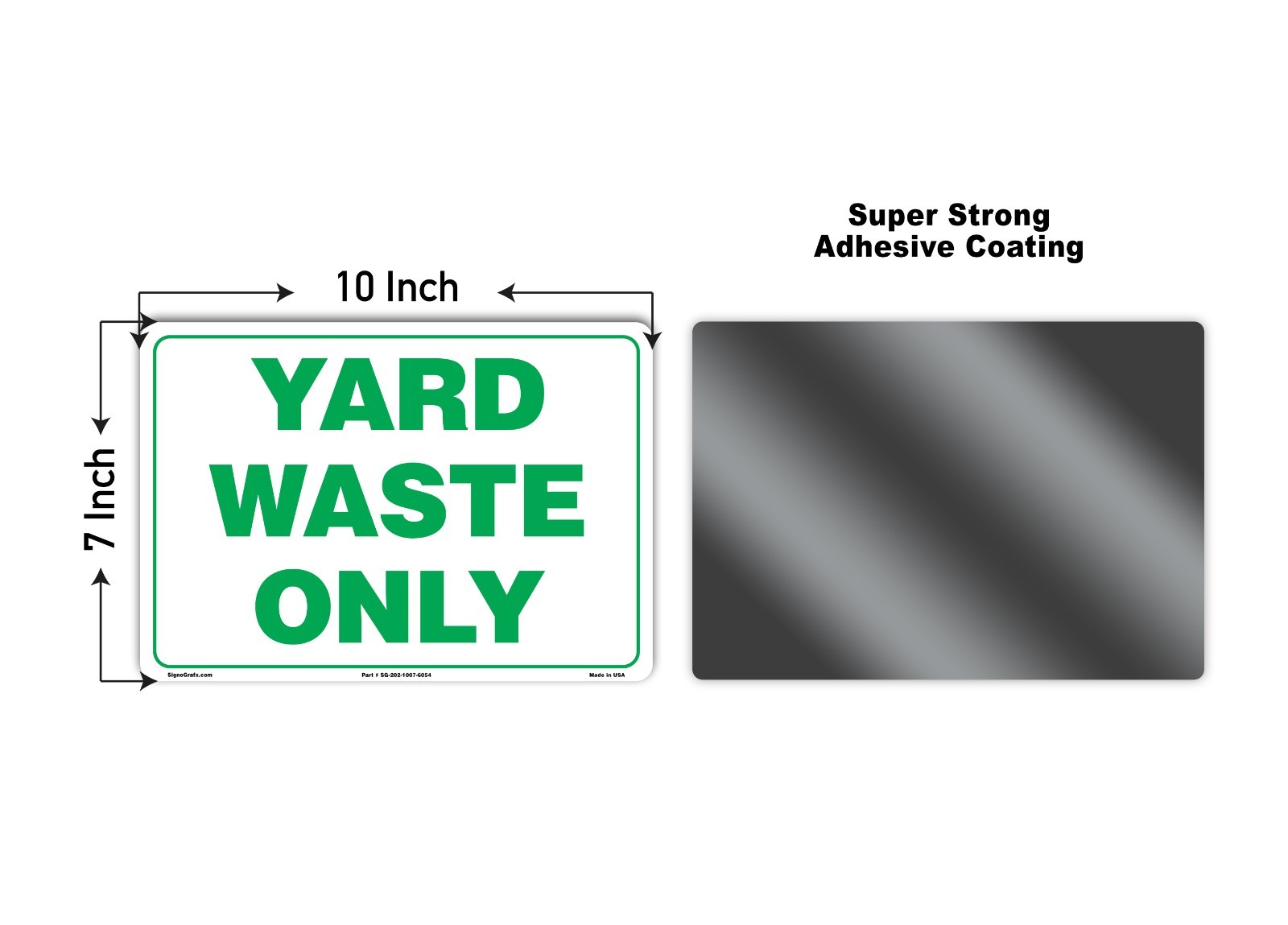 SIGNOGRAFX Yard Waste Sticker, Recycle Stickers for Trash Bins 04 Packs,10×7 in