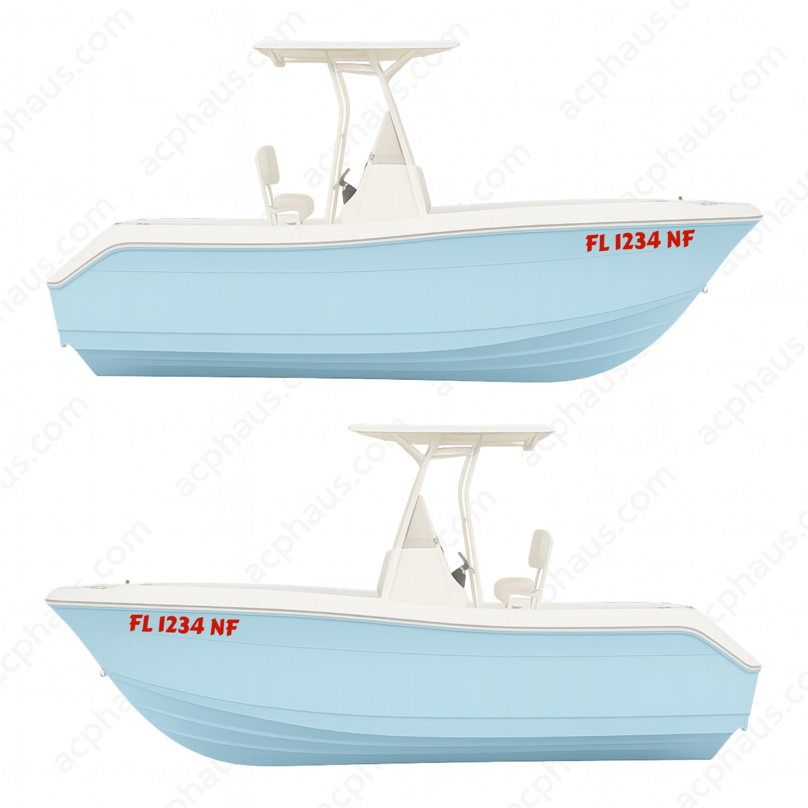 Boat Registration Numbers Decals – Custom ORACAL 751C Vinyl – Right & Left Set