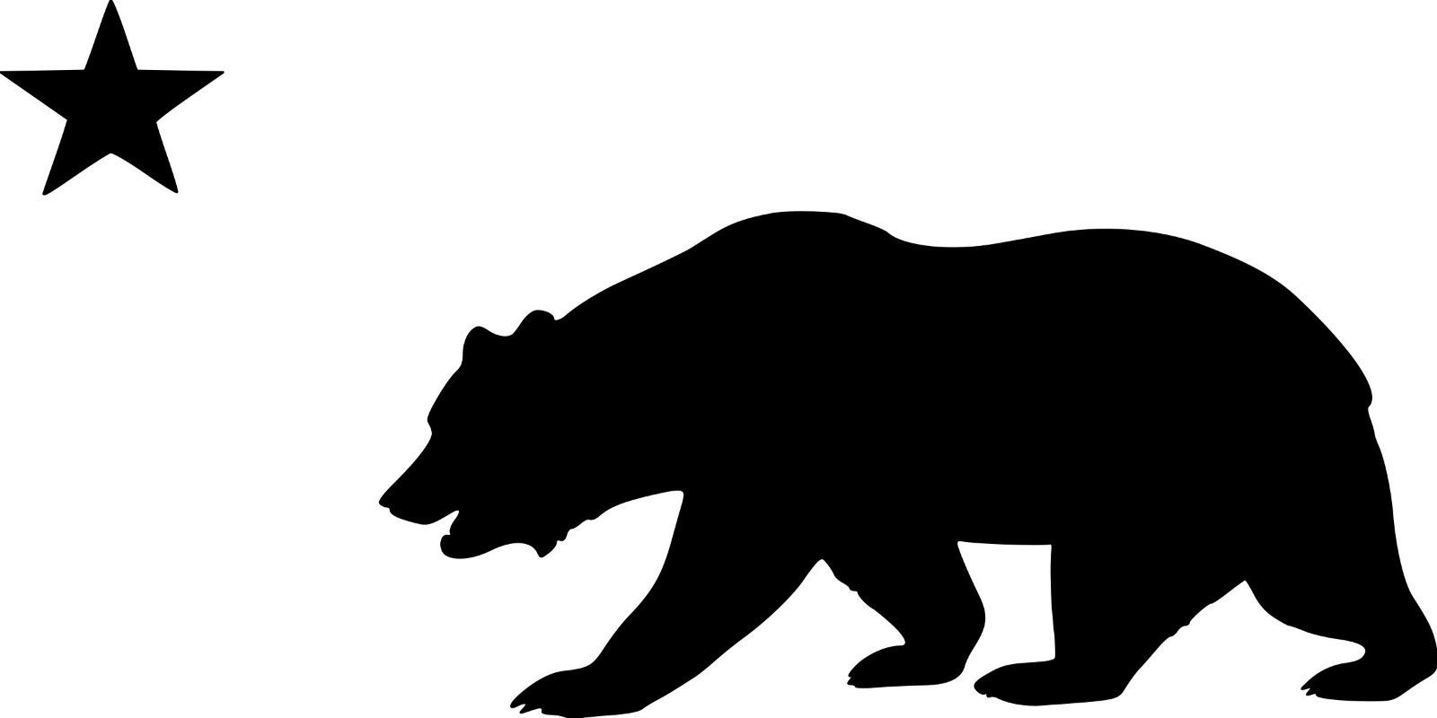 CALIFORNIA BEAR with STAR Vinyl Decal – Grizzly Bear State Flag CA – Sticker