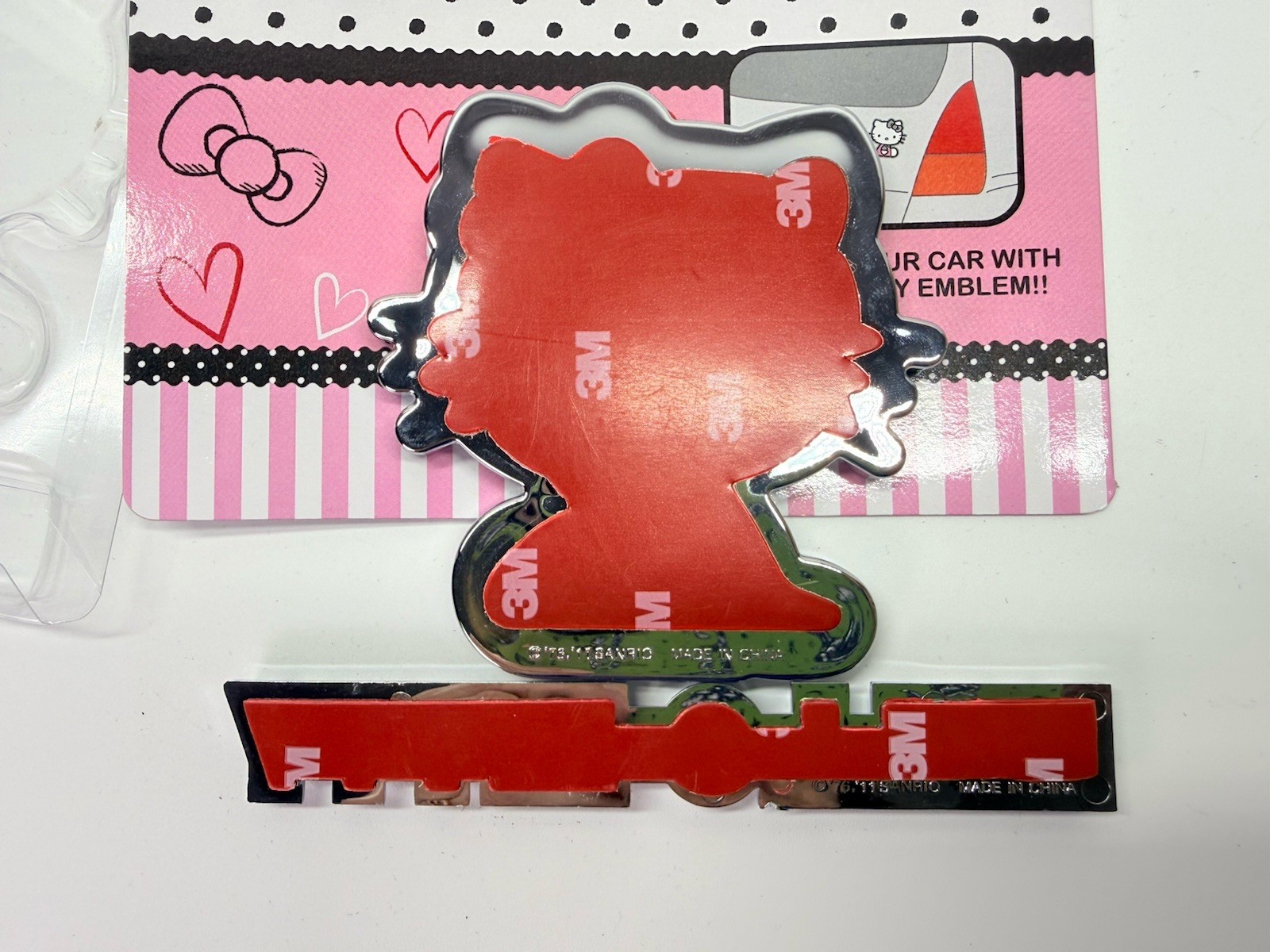 Official Licensed Plastic Emble Decal Chrome Sanrio Hello Kitty 2 Pieces 2011