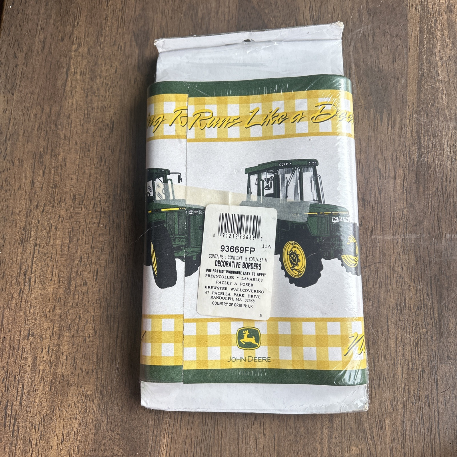 John Deere wall paper prepasted border 5yds TRACTOR vinyl wallpaper decor RARE!