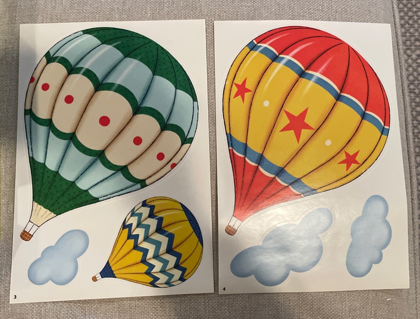 New Decowall Vintage Hot Air Balloons Wall Stickers – 12 Peel And Stick Decals