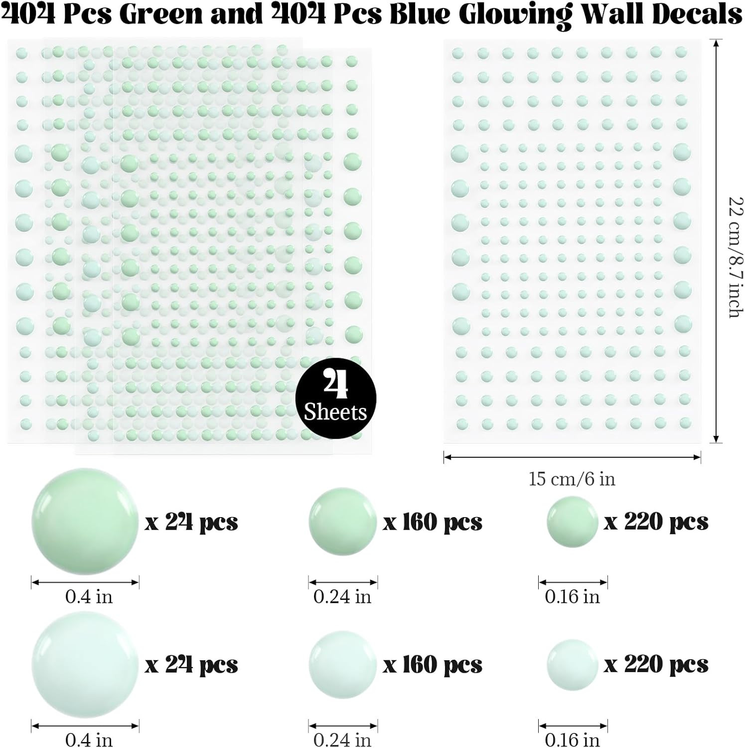 808 Pcs Glow in the Dark Ceiling Stars Wall Decals for Kids Room Decor