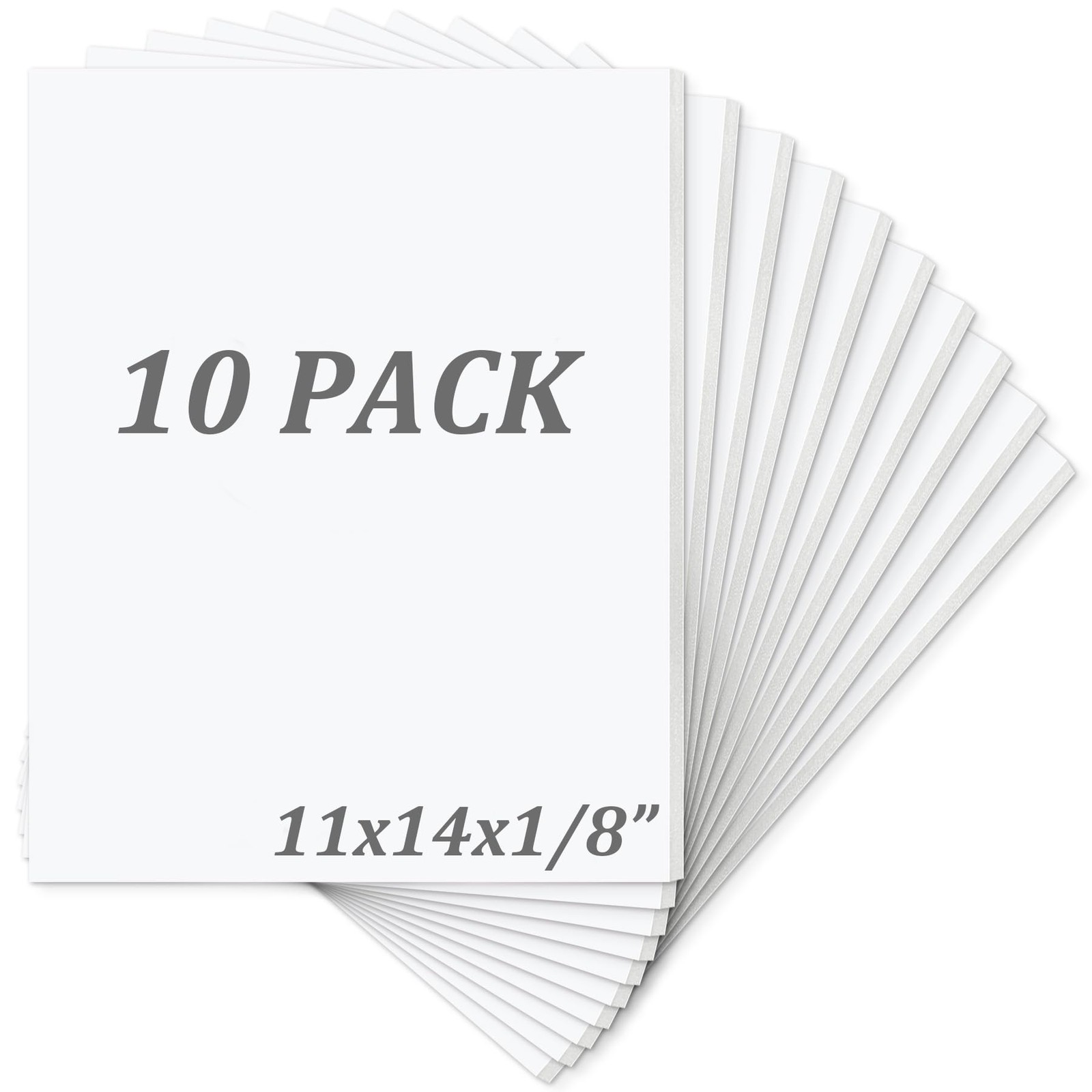 Mat Board Center, Pack of 10 Acid-Free Foam Boards, 11×14 inch 11×14, White