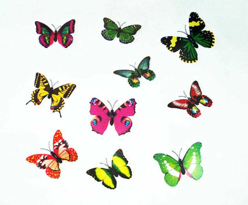 Lot Multi-color 3D Artificial Butterflies – Home Party Wedding Favor Decorations