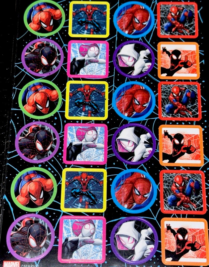 SPIDER-MAN✨1 SHEET✨STICKERS✨❤️🕸️💙🕷️❤️✨6” x 4”✨MARVEL✨AWESOME✨💫