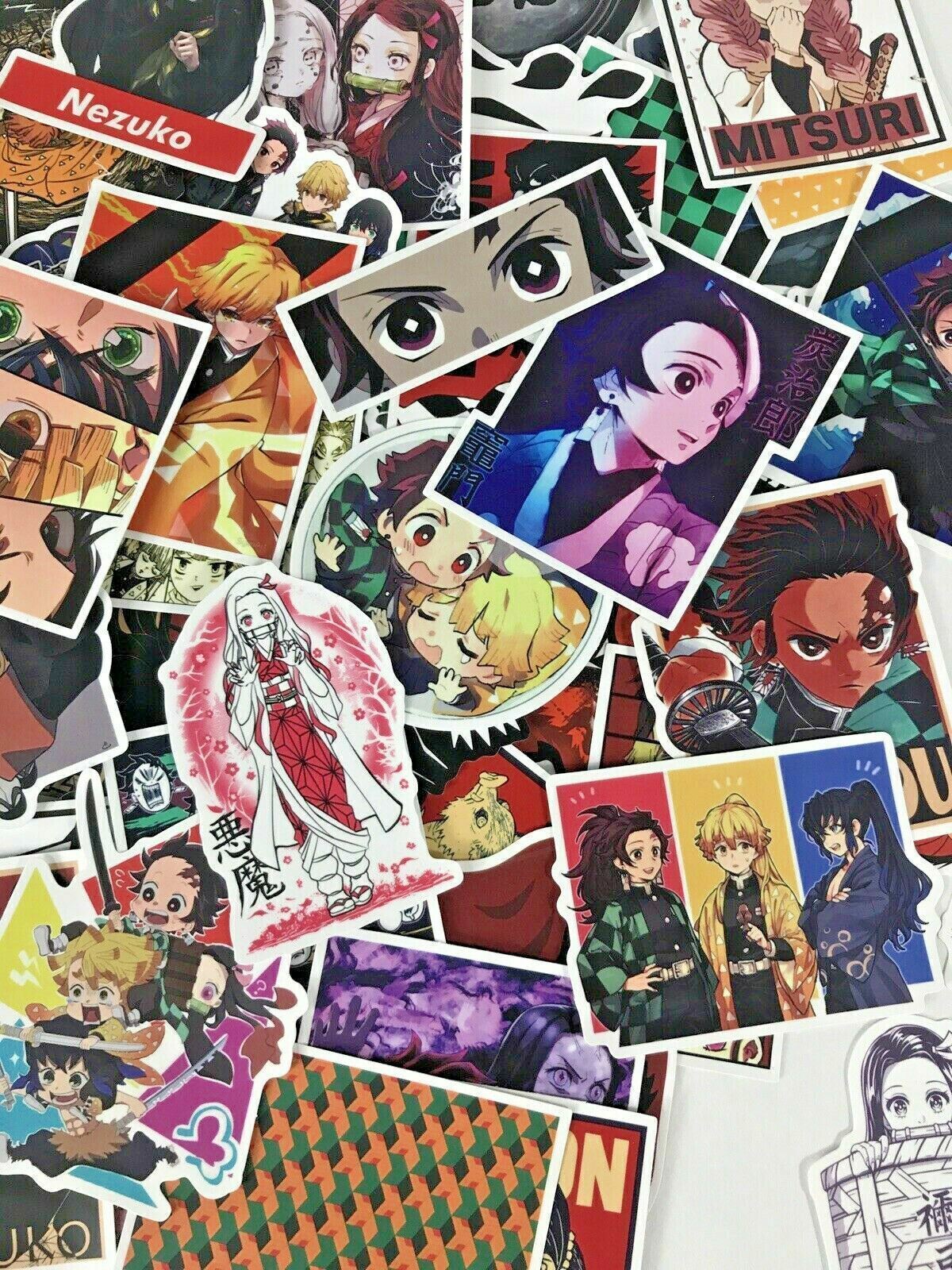 100pc Demon Slayer Jump Comics Anime Phone Laptop Wall Decal Peeker Sticker Pack