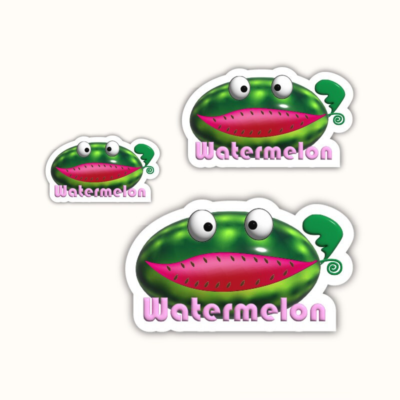 Watermelon Kawaii Style Vinyl Stickers Waterproof Decal for Car Water Bottle