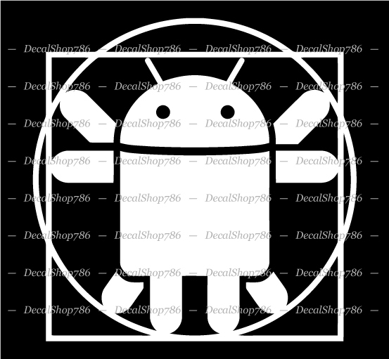 Android Vitruvian Man II – Cars/SUV's/Trucks Vinyl Die-Cut Peel N' Stick Decals
