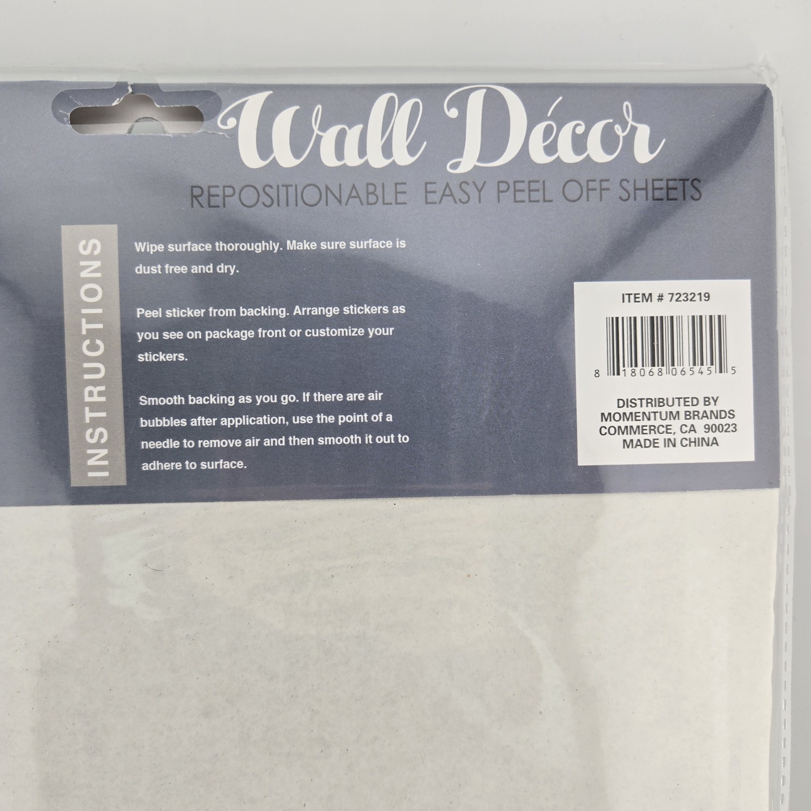Wall Decor 6-piece Peel-off Sheets Sea Shells Beach Themed NEW SEALED