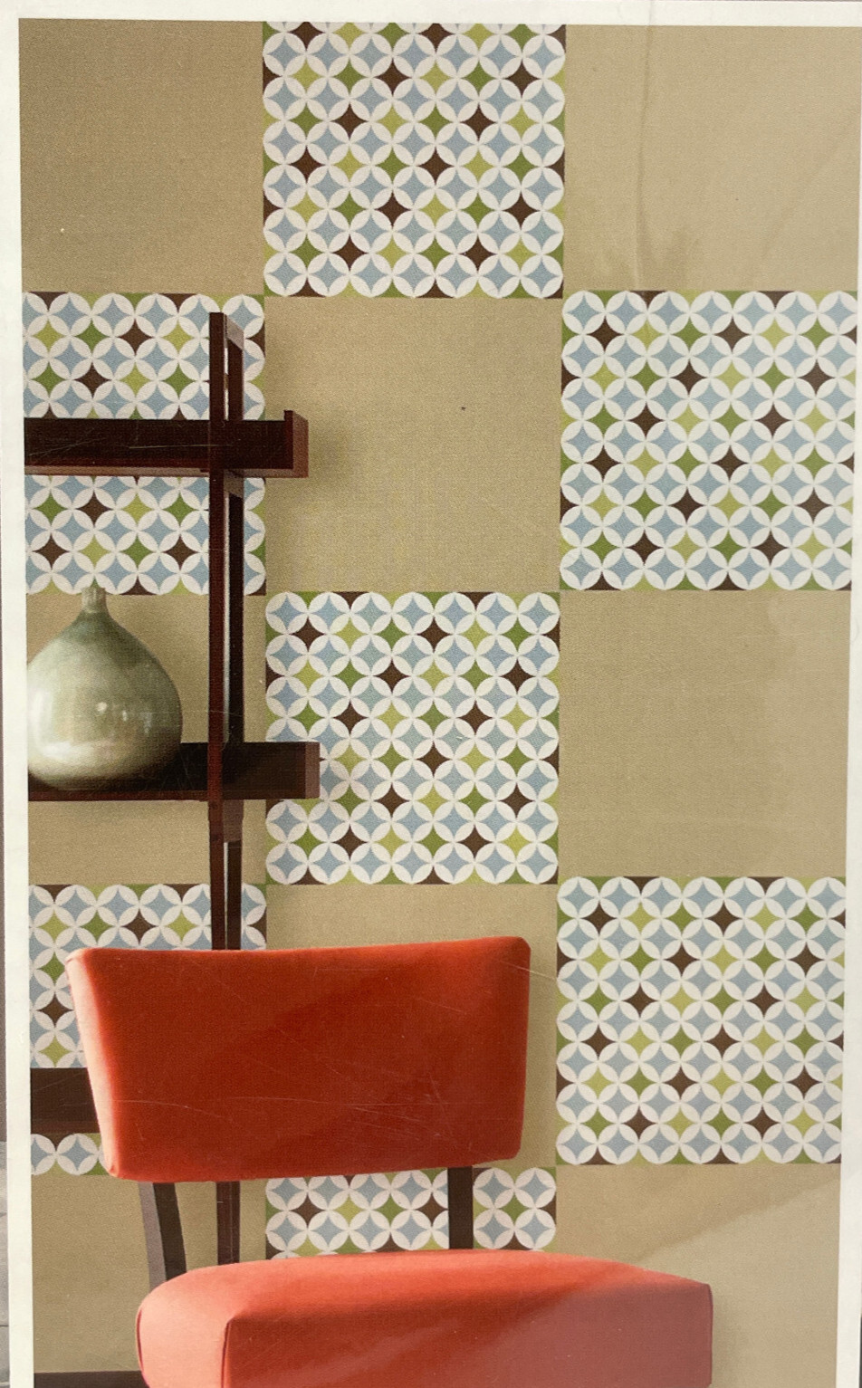 Wall Pops! 13" four sheets patterns self-stick removeable decals, "Blox geo"