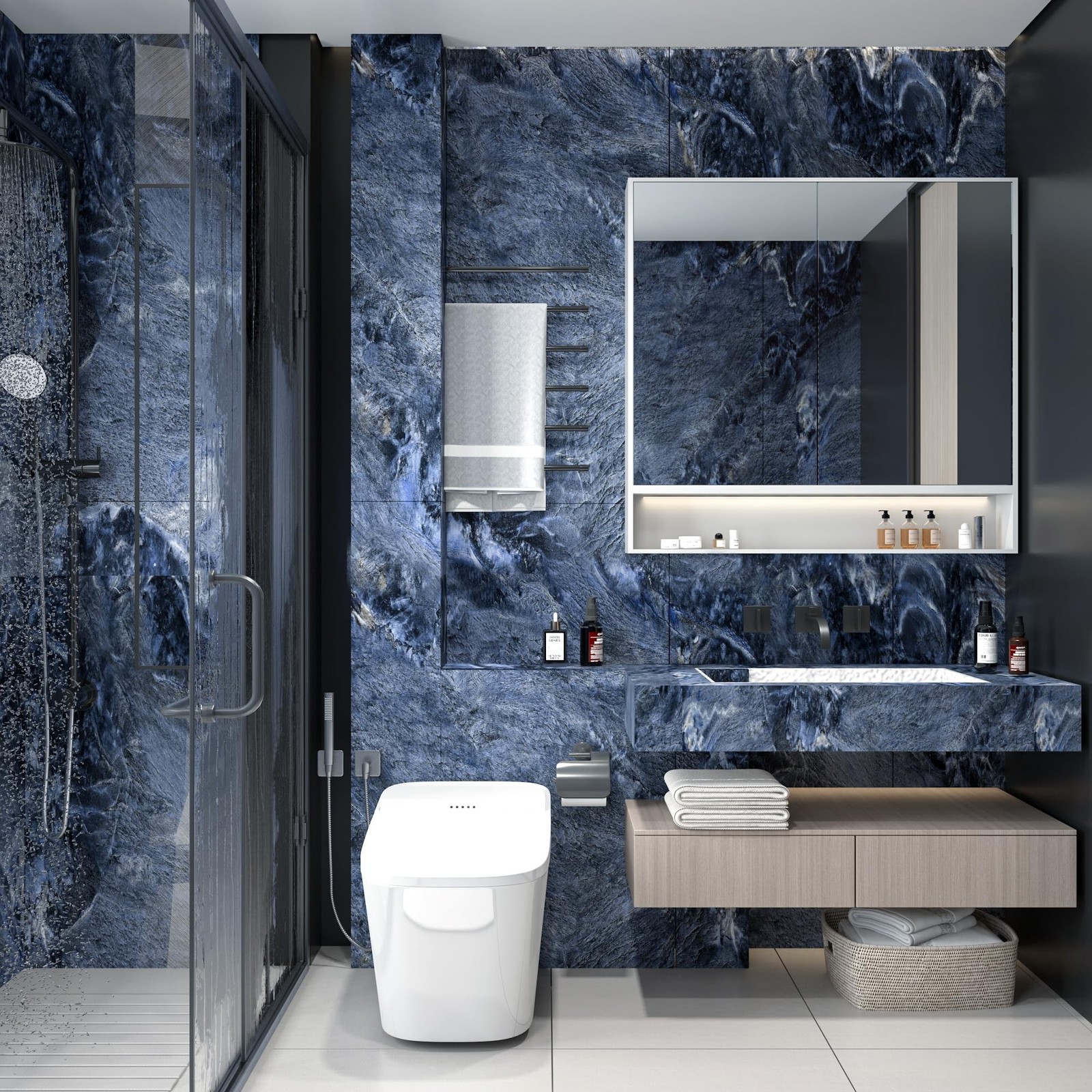 Dark Blue Marble Contact Paper Marble Wallpaper Granite Counter Top Peel and …