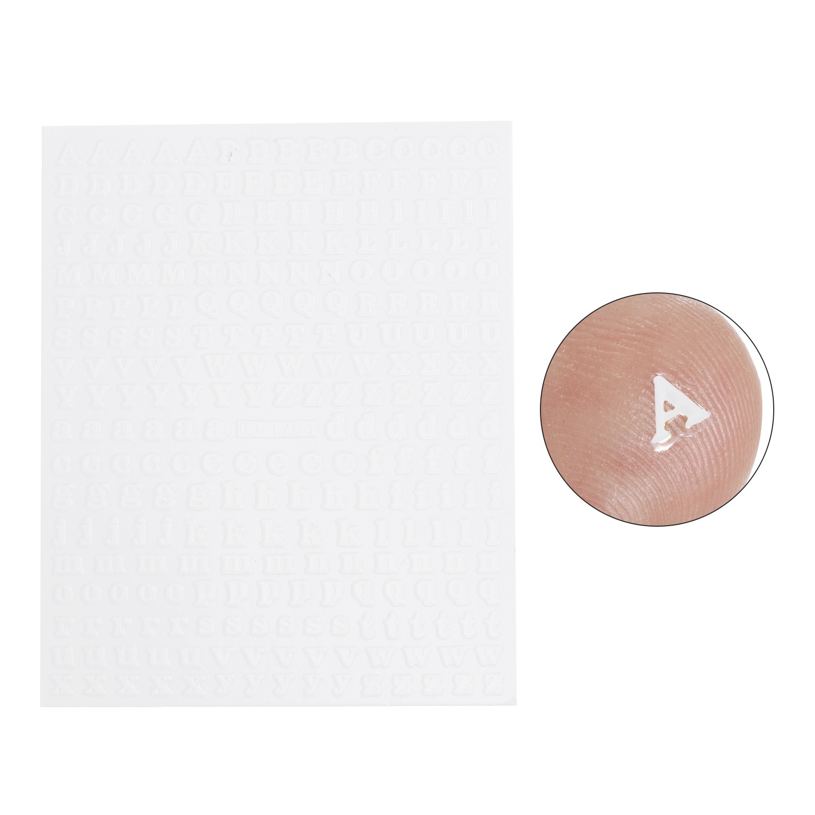 6 Sheets Letter Nail Stickers Self-Adhesive Alphabet Nail Stickers DIY White