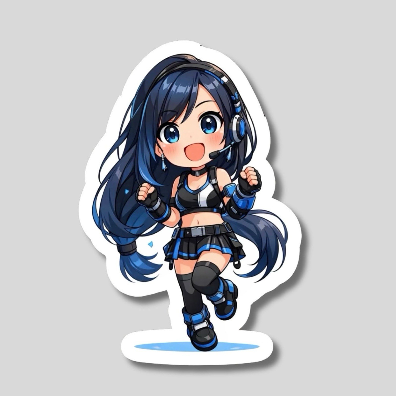 Tifa Hartlock, Final Fantasy 7, FF7, FFVII, Glossy Vinyl sticker, Decal, Blue