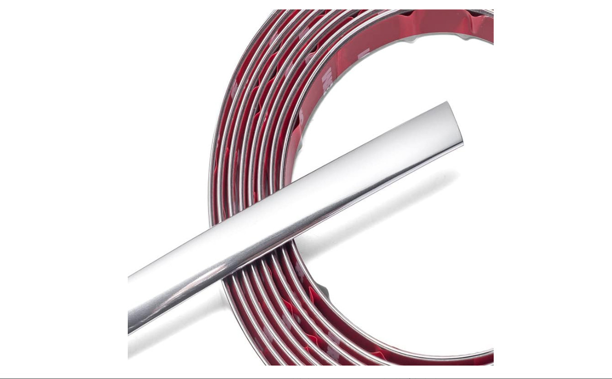 Moldura cromada coche 10mm 32ft autoadhesiva UV, antiarañazos universal
