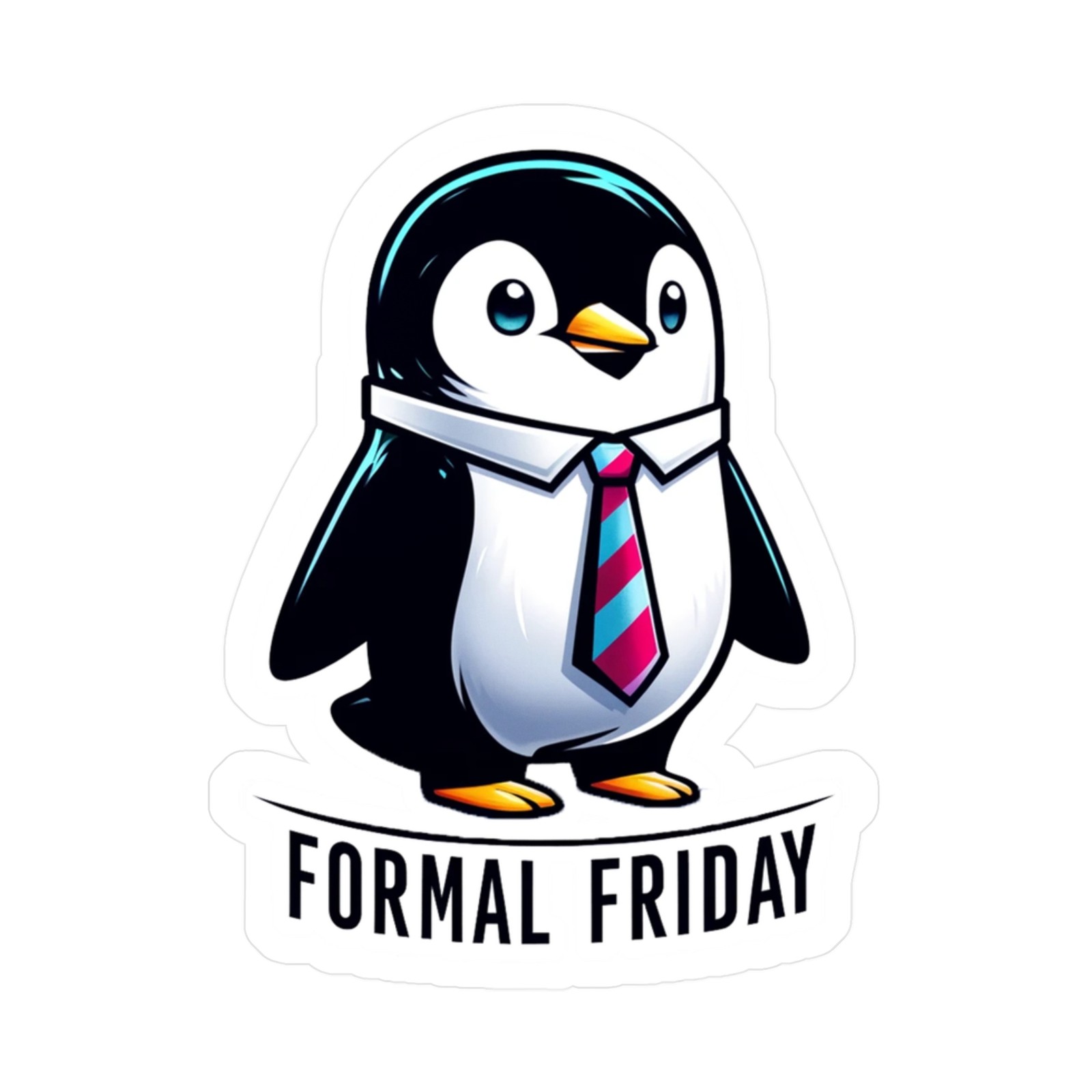Formal Friday Penguin Sticker Vinyl Decal – Matte Office Humor Label Glossy
