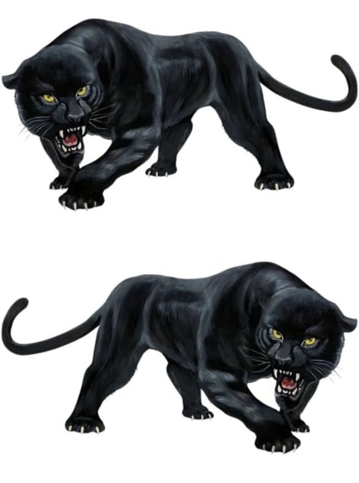 2 PACK BLACK PANTHER LEOPARD 7.5” INCH VINYL DECAL STICKER SET LOT 2PCS LARGE