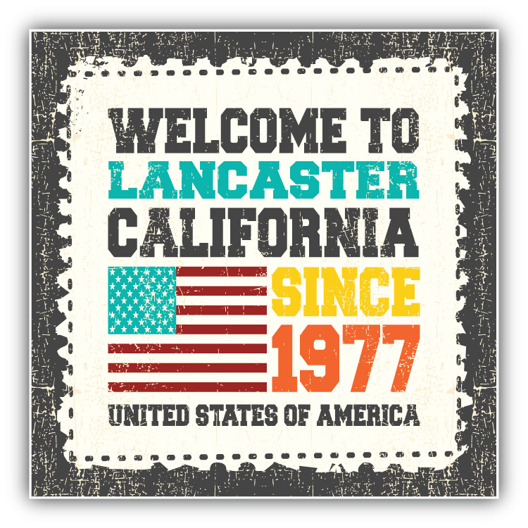Lancaster Grunge Travel Postage Stamp Car Bumper Sticker Decal