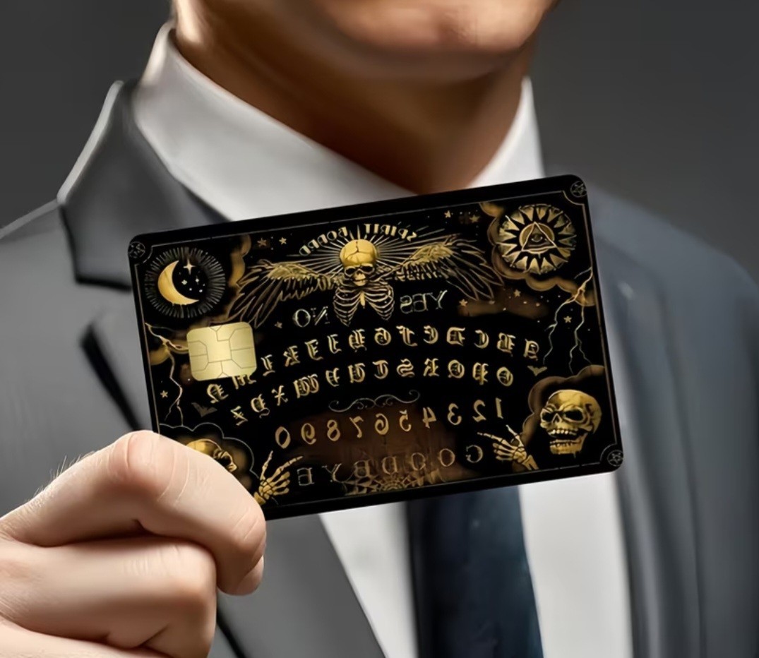 Black Gold Ouiji Spirit Board Credit Card Skin Free Shipping US Seller
