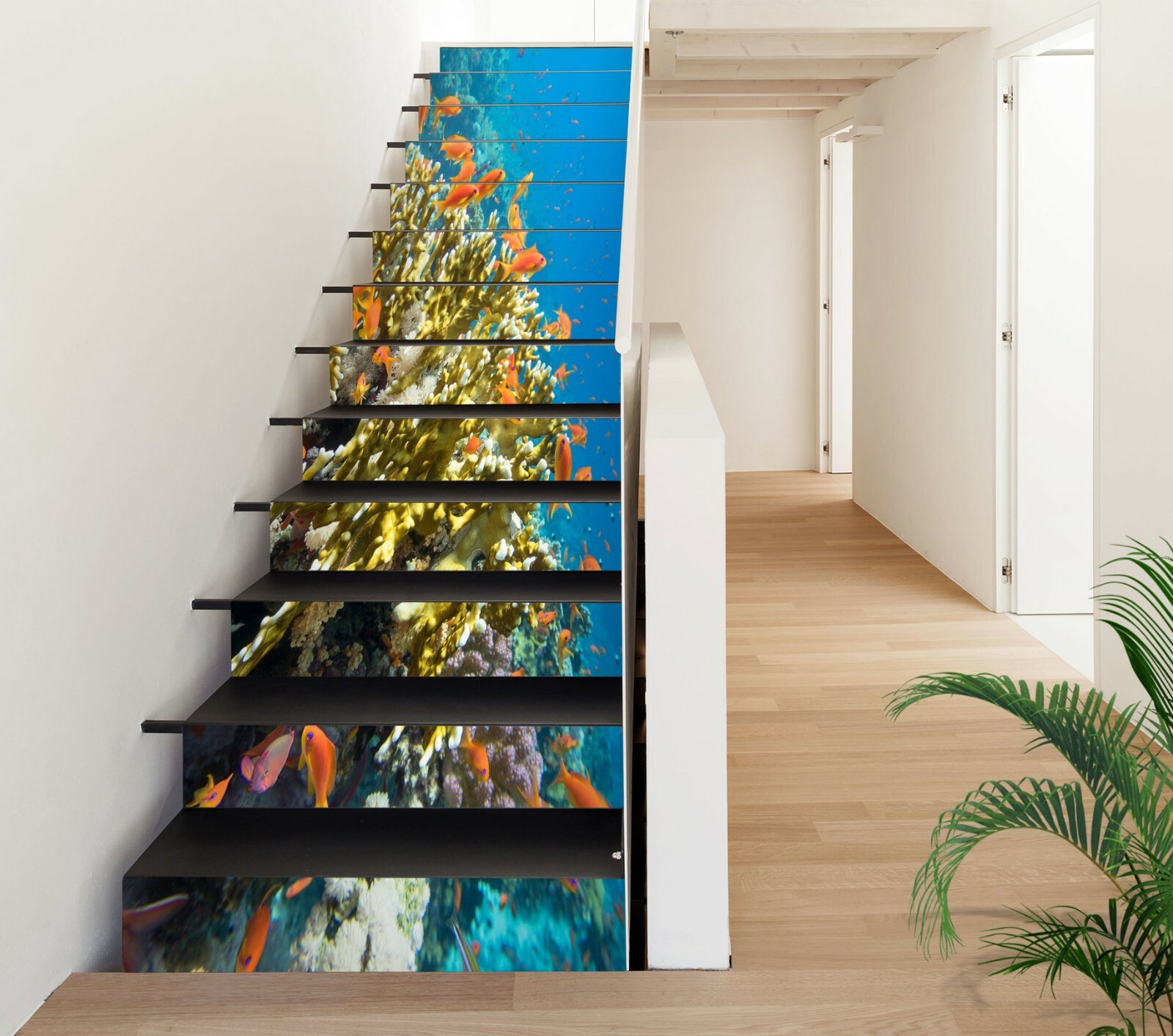 3D Coral Fish NA469 Stair Risers Decoration Photo Mural Decal Wallpaper Fay