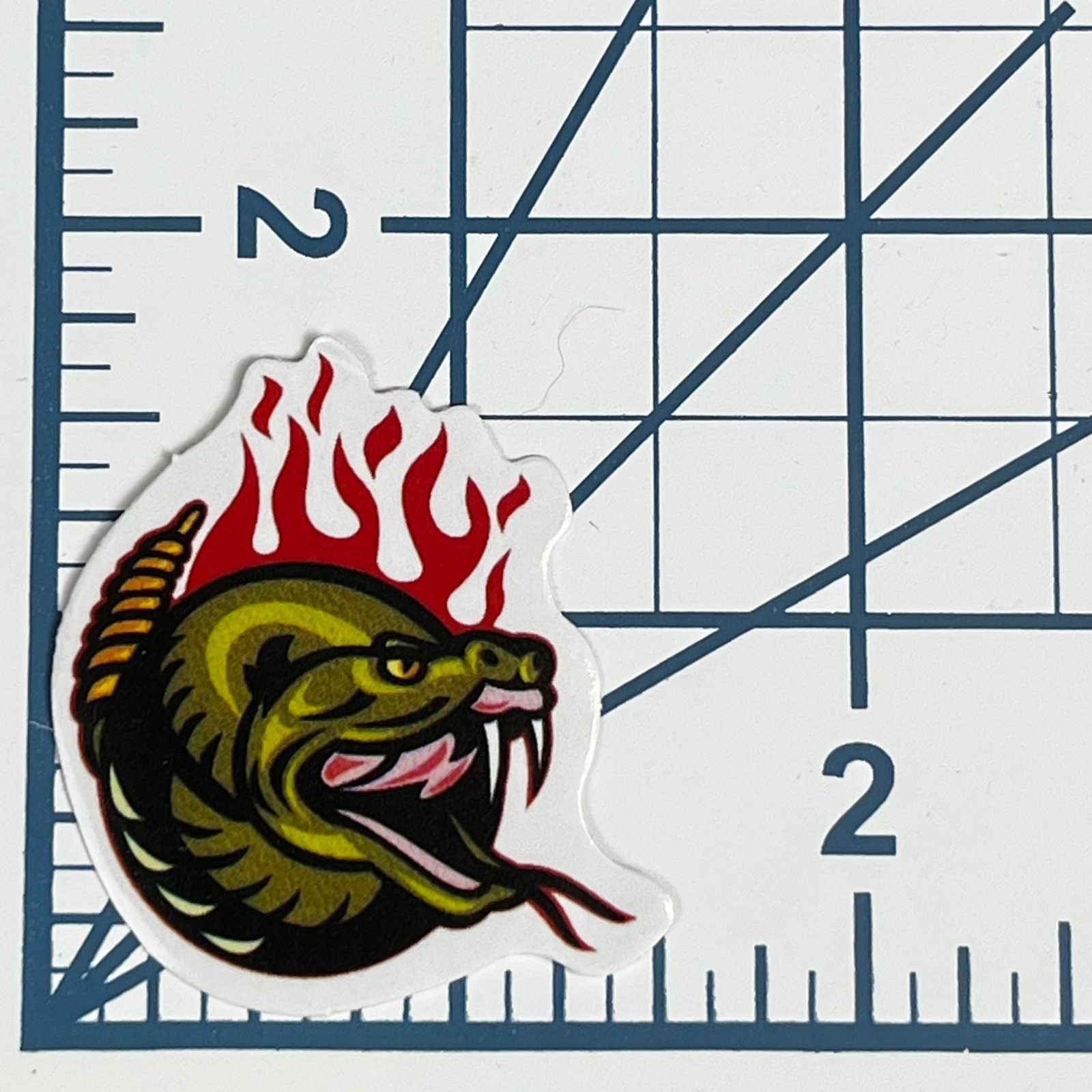 Flaming Rattlesnake Vinyl Sticker Snake Head Fire Decal Hot Rod Biker Novelty