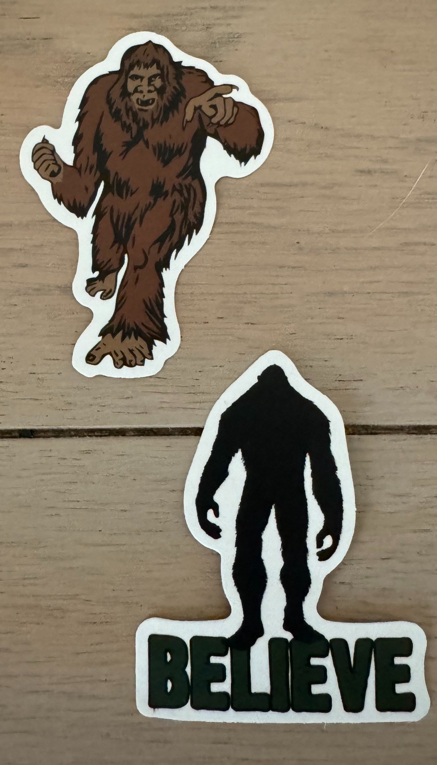 YETI BIGFOOT BELIEVE Stickers Car Bumper Window Laptop Brown Black/White (2)