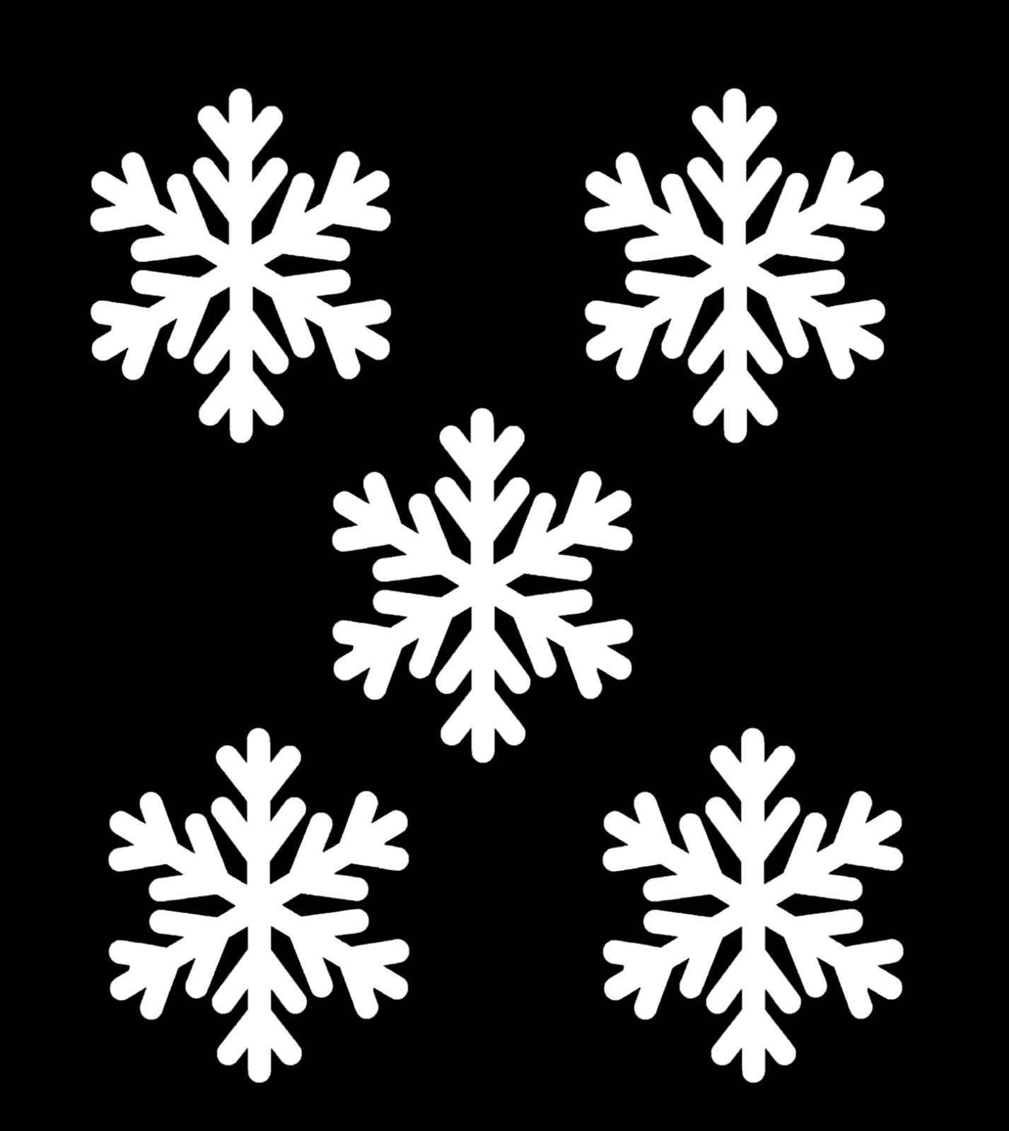 Set of 5 Snowflakes Vinyl Die Cut Decal Sticker – Cold Christmas holiday Winter