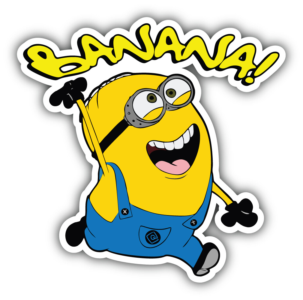 Minions Cartoon Banana Sticker Bumper Decal – "SIZES"