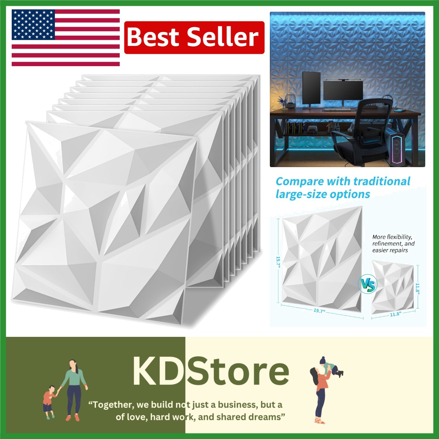 Versatile 20 Pack 3D Wall Panels in Frost White – 19 Sq. Ft. Coverage Included