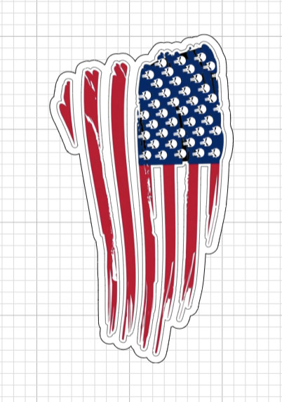 (2) Distressed US Flag Punisher Skull Sticker Tactical American Vinyl Decal
