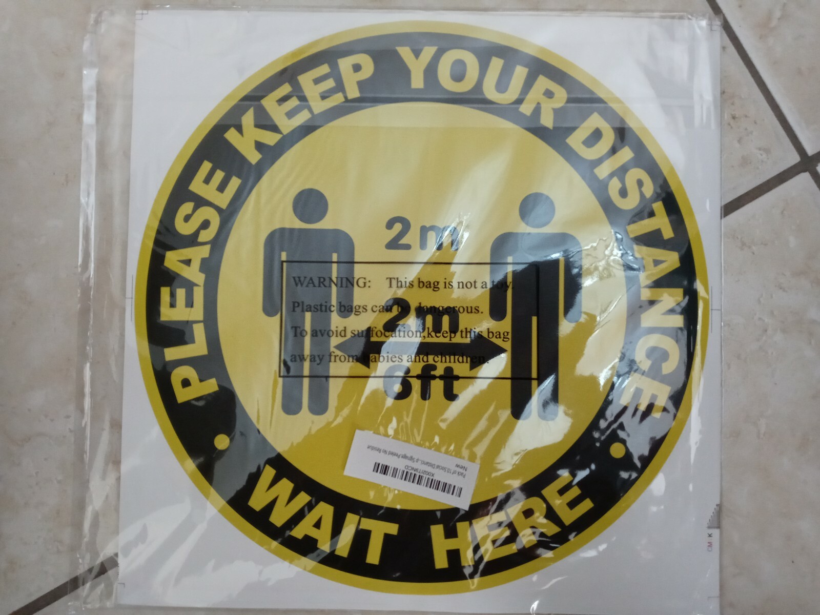 Pack of 10 Social Distanci….p Signage.Peeled No Residue.New