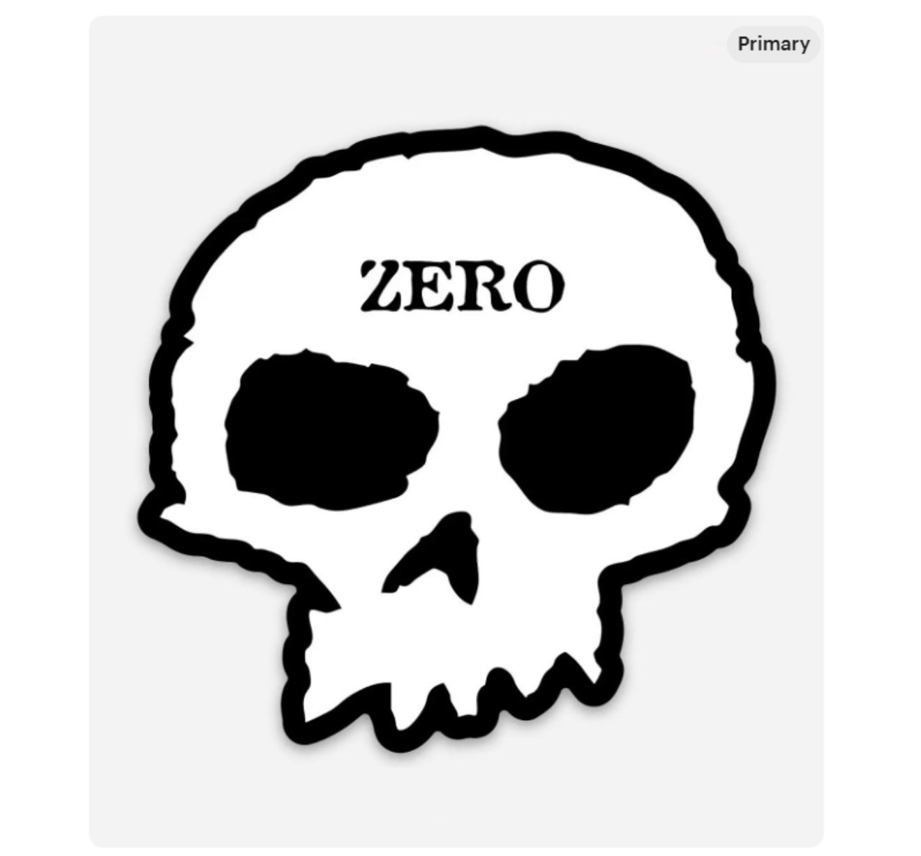 3” Zero Skateboards Skull Sticker Vinyl Decal Matte Finish Dishwasher Safe