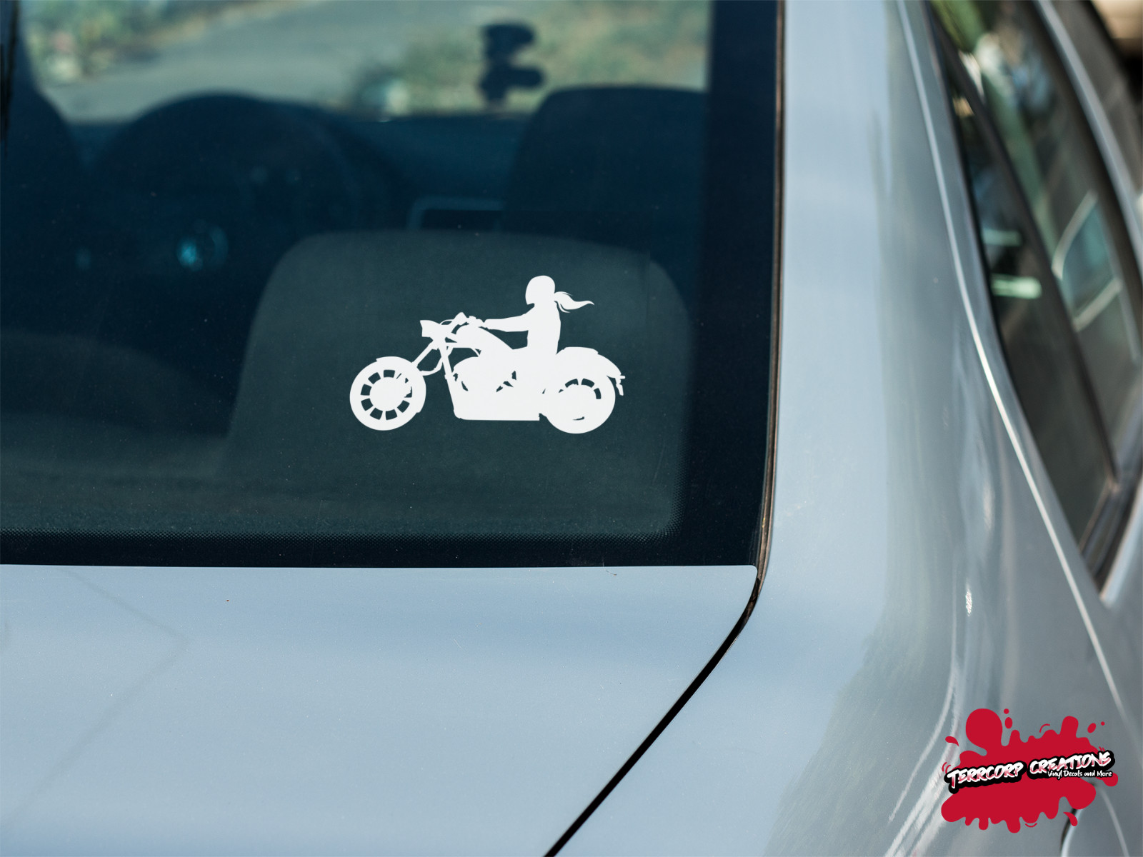 Motorcycle / Cruiser Bike Female Rider Vinyl Decal – Harley | Honda | Indian |