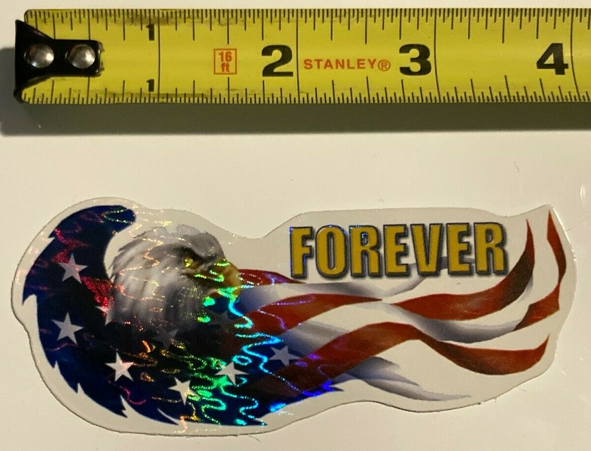 Patriotic Stars and Stripes Stickers Full Set of 8 Vending Mach Decals USA Flag