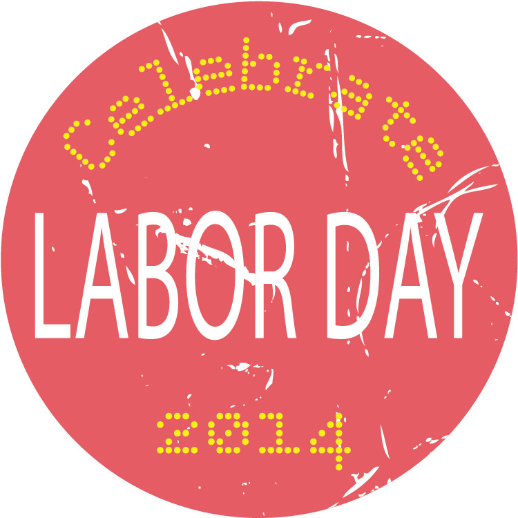 Celebrate Labor Day 2014 Pink Grunge Rond Car Bumper Sticker Decal