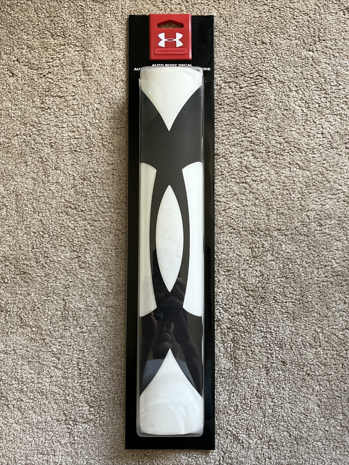 NEW OEM 15” X 8.5” Paint Safe Auto UNDER ARMOUR UA Logo Decal BLACK MSRP $25